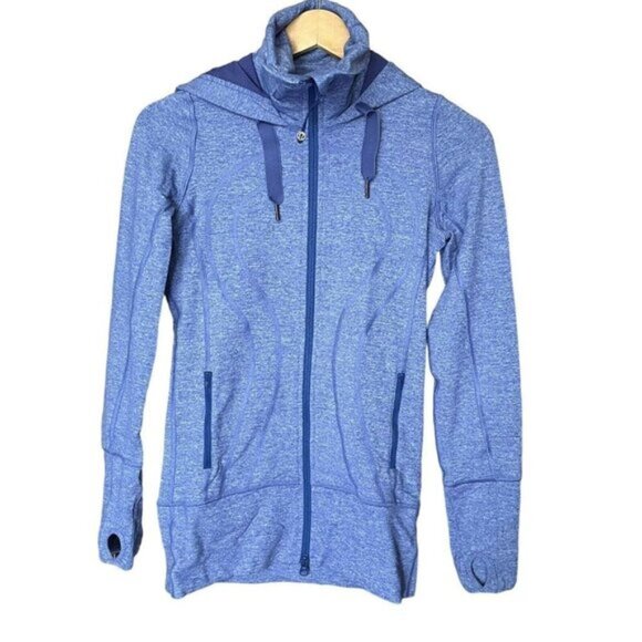 Lululemon Stride Jacket Heathered Royalty Blue Purple Hoodie Size 2 - Picture 4 of 11